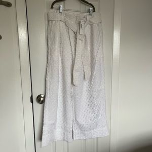 NWT J Crew Tie Waist white eyelet pant